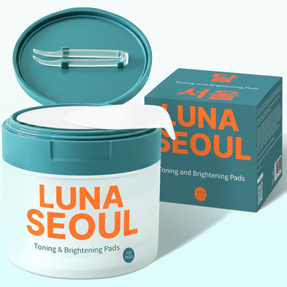 Luna Seoul Korean Toner Pads – Hydrating & Brightening Facial Pads with Snail Mucin, Niacinamide, Peptides & Centella – Soothing Glass Skin Treatment – 100 Pads (180ml)